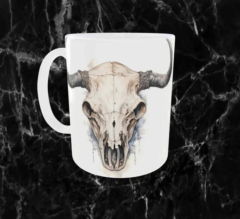 💀 Mug “Crâne de Vache Éternel” – Mystique & Intemporel ⚡ Sublimation Store