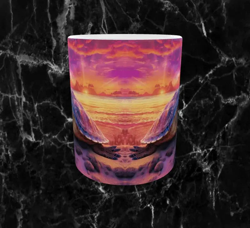🐢 Mug “Tortue du Soleil” – Voyage au Cœur du Paradis 🌺 Sublimation Store