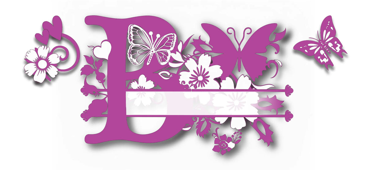 Mug Personnalisé Initiale A–Z – Floral Rose/Violet & Prénom au Choix Sublimation Store