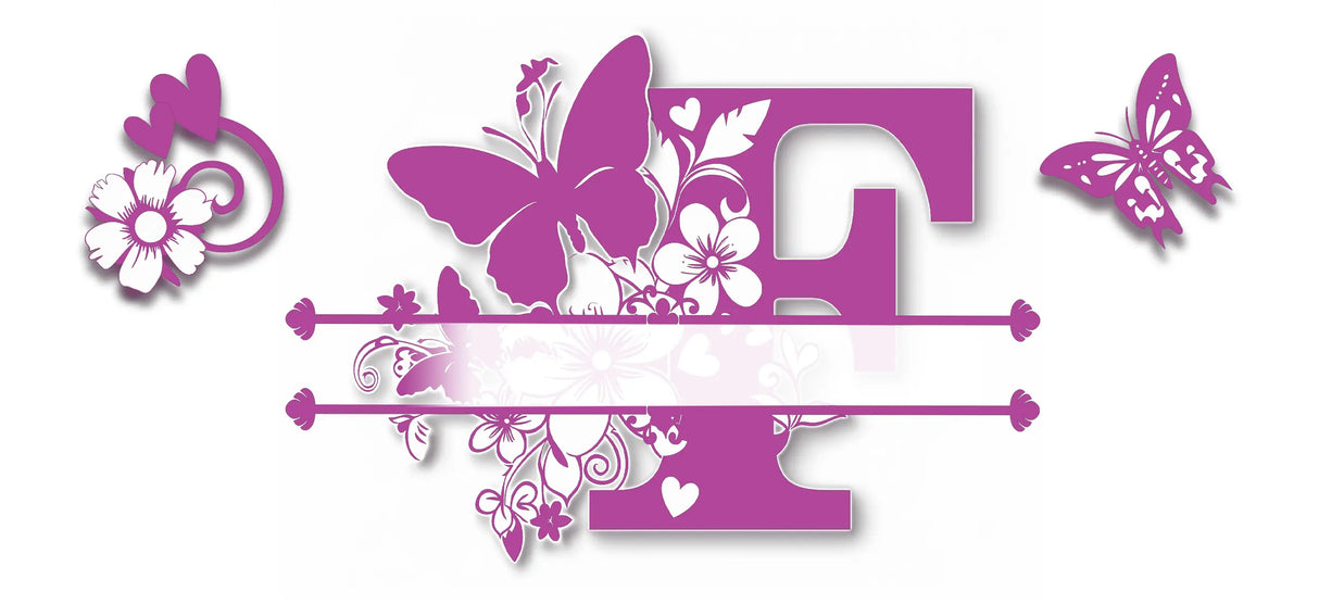 Mug Personnalisé Initiale A–Z – Floral Rose/Violet & Prénom au Choix Sublimation Store