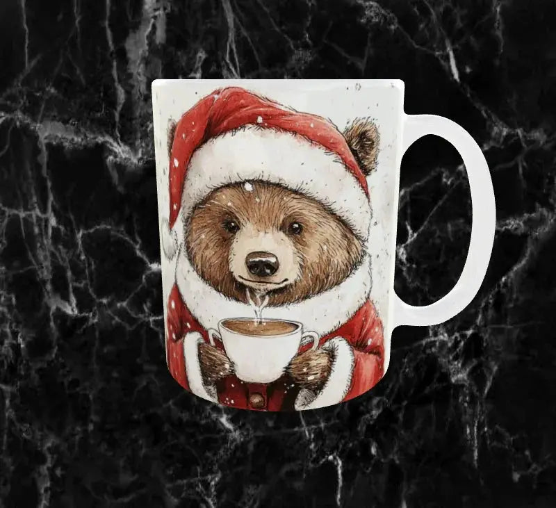 Mug de Noël – Ourson & Chocolat Chaud 🎅🐻☕ Sublimation Store