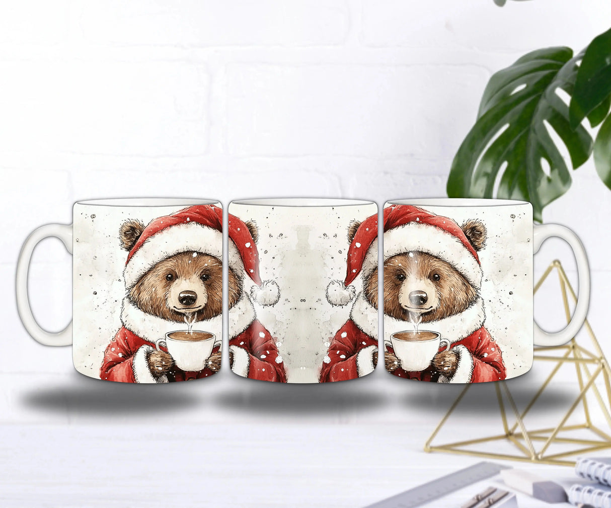 Mug de Noël – Ourson & Chocolat Chaud 🎅🐻☕ Sublimation Store