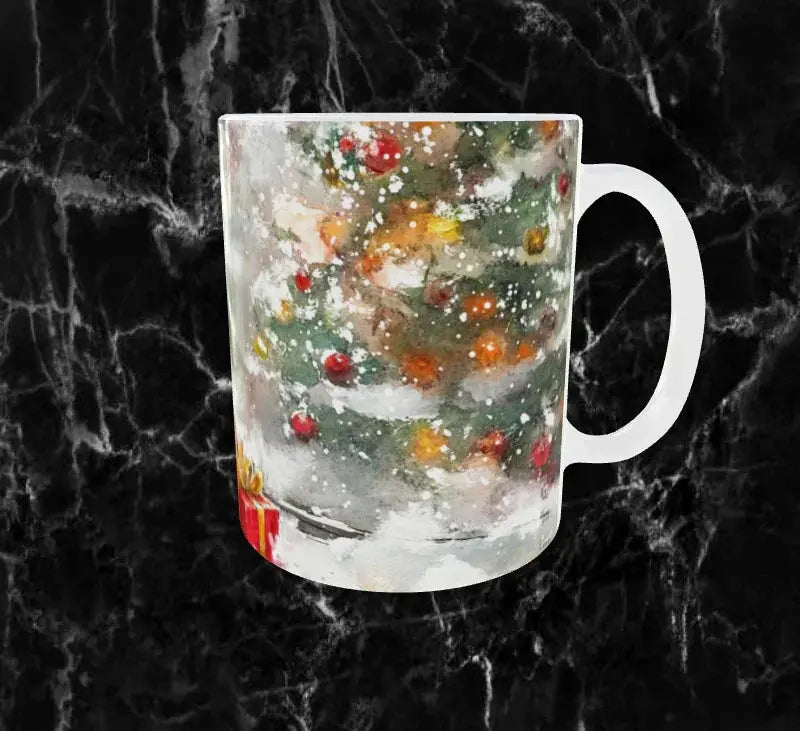 Mug de Noël – Père Noël au Coin du Sapin 🎅🎁✨ Sublimation Store