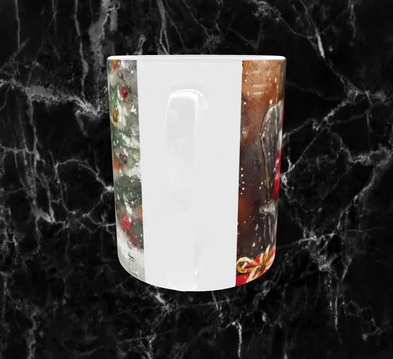 Mug de Noël – Père Noël au Coin du Sapin 🎅🎁✨ Sublimation Store