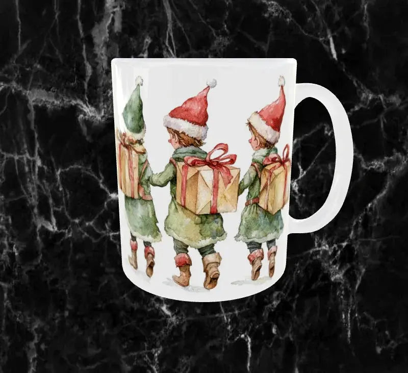 Mug de Noël – Adorables Lutins Porteurs de Cadeaux 🎄 Sublimation Store