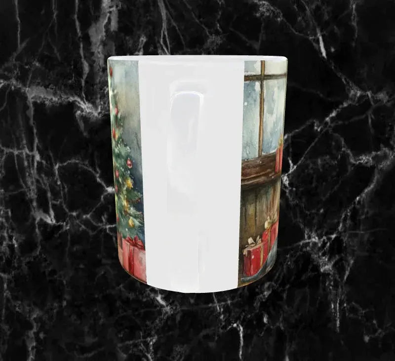 🐾 Mug de Noël – Le Chien au Coin du Feu 🎄🔥 Sublimation Store