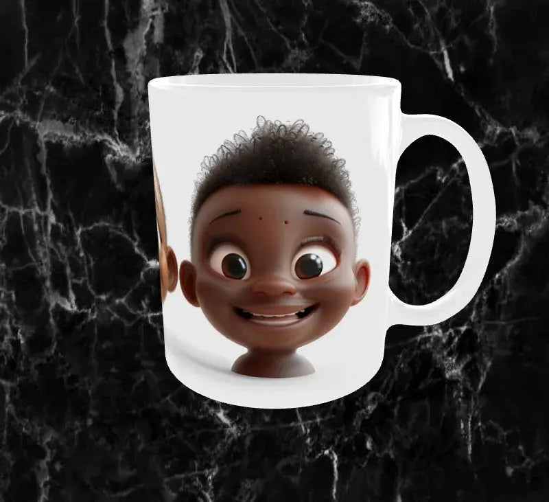 Mug Trio de Bébés Sourire – Adorables Visages Style Figurine Sublimation Store