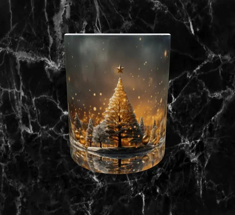 🌟Mug Sapin Illuminé – Forêt Enneigée & Nuit Dorée Étincelante Sublimation Store