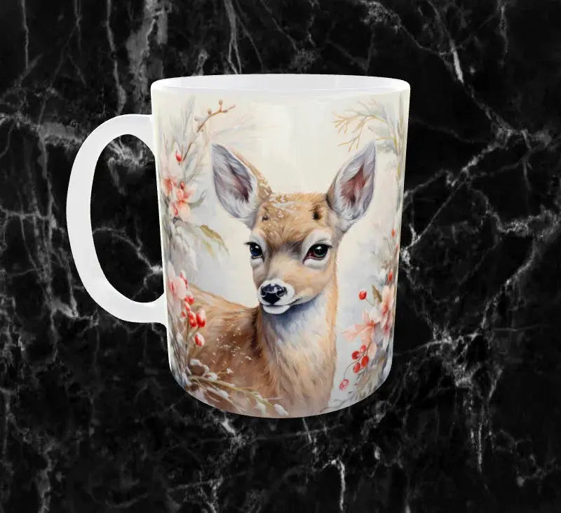 ❄️ Mug “Biche des Bois Enneigés” – Sublimation Sublimation Store