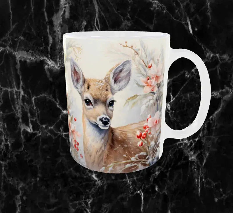 ❄️ Mug “Biche des Bois Enneigés” – Sublimation Sublimation Store