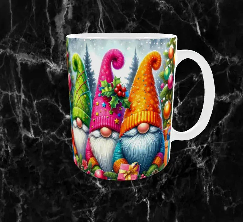 🎁Mug Sublimation – Gnomes de Noël Colorés & Sapin Festif Sublimation Store