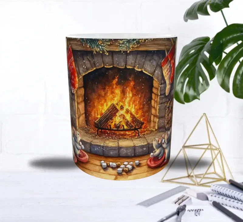 🐭Mug de Noël – Les Petites Souris au Coin du Feu 🔥 Sublimation Store