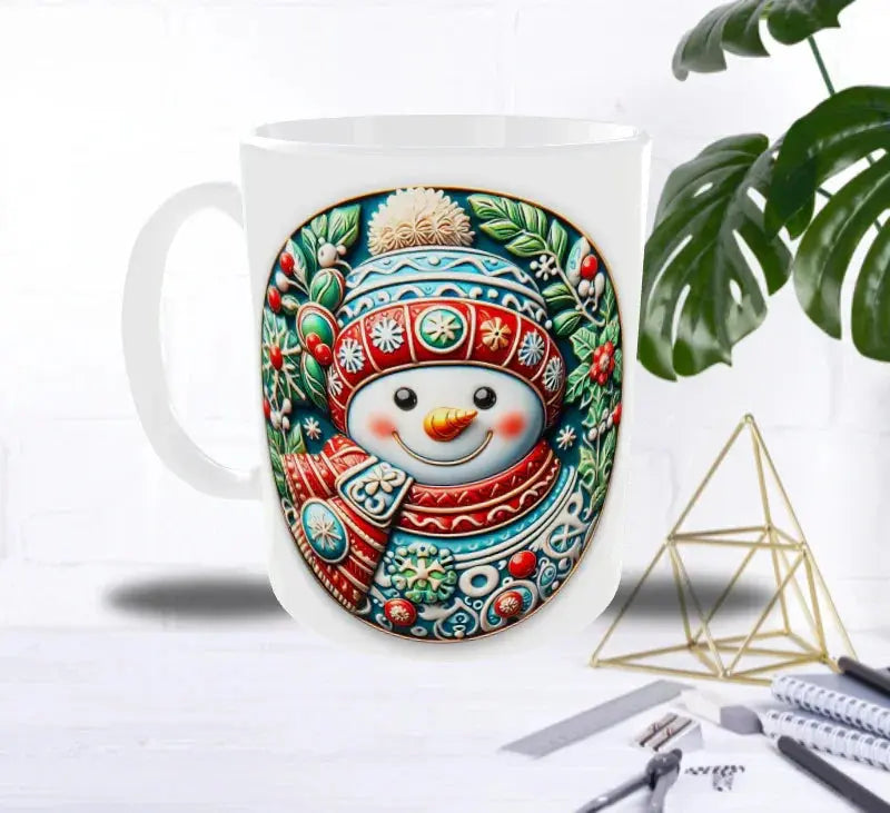 ❄️ Mug Bonhomme de Neige Festif – Écharpe & Bonnet de Noël Sublimation Store
