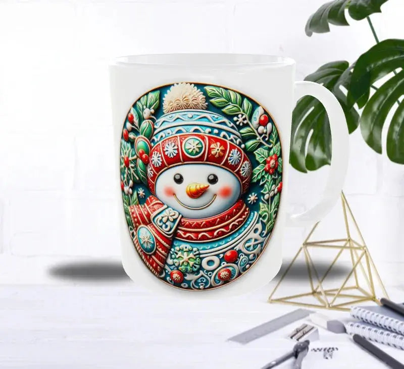 ❄️ Mug Bonhomme de Neige Festif – Écharpe & Bonnet de Noël Sublimation Store