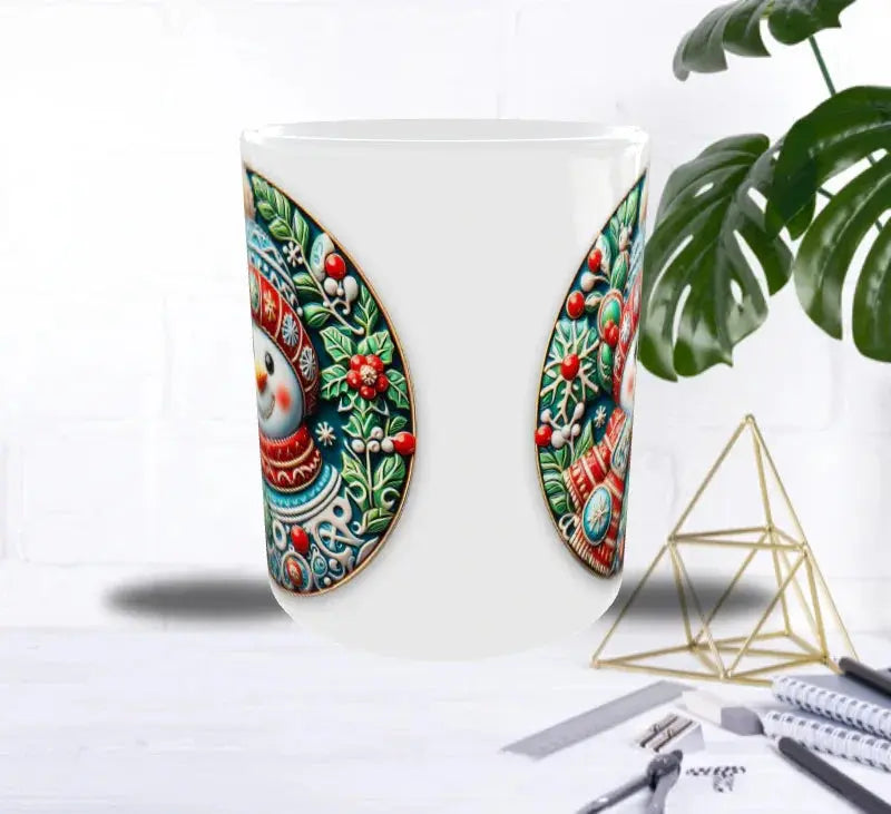 ❄️ Mug Bonhomme de Neige Festif – Écharpe & Bonnet de Noël Sublimation Store