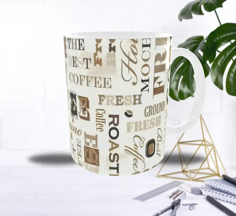 ☕ Mug "Typo Café Gourmet" – Style Barista & Ambiance Coffee Shop Sublimation Store