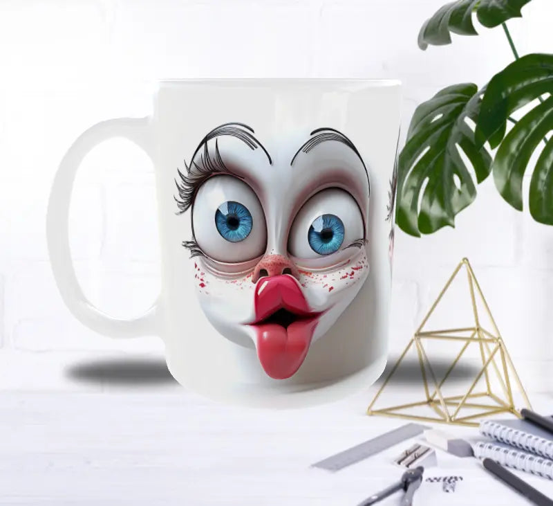 Mug “Crazy Faces” – 3 Visages Fun aux Yeux Exorbitants Sublimation Store