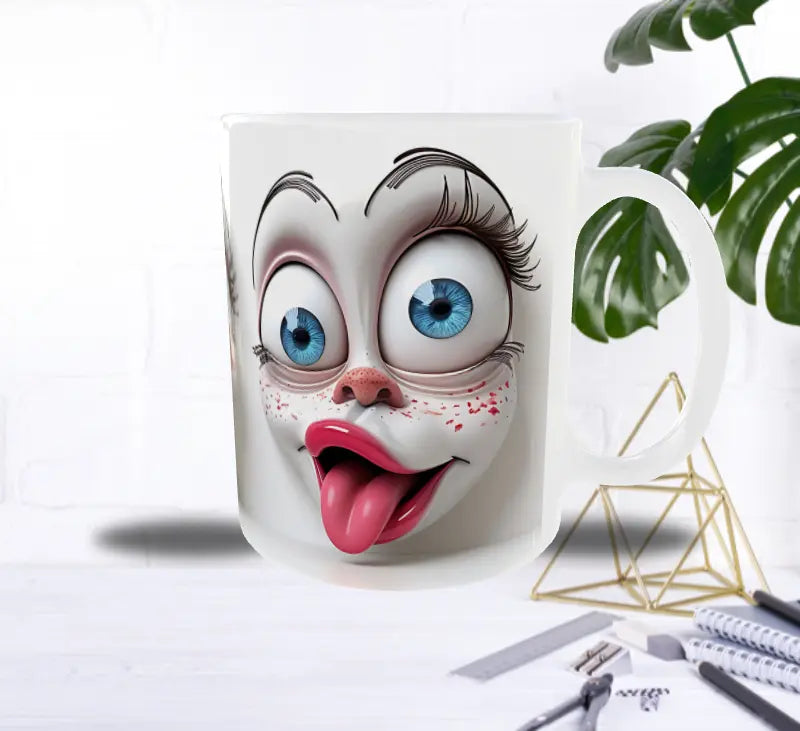 Mug “Crazy Faces” – 3 Visages Fun aux Yeux Exorbitants Sublimation Store