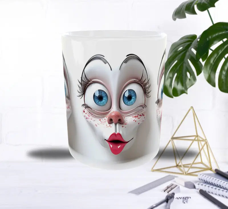Mug “Crazy Faces” – 3 Visages Fun aux Yeux Exorbitants Sublimation Store
