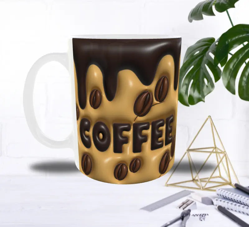 Mug Coffee Gourmand – Grains de Café & Effet Coulis Latte Sublimation Store
