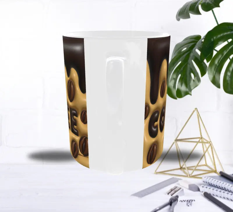 Mug Coffee Gourmand – Grains de Café & Effet Coulis Latte Sublimation Store