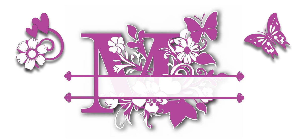 Mug Personnalisé Initiale A–Z – Floral Rose/Violet & Prénom au Choix Sublimation Store