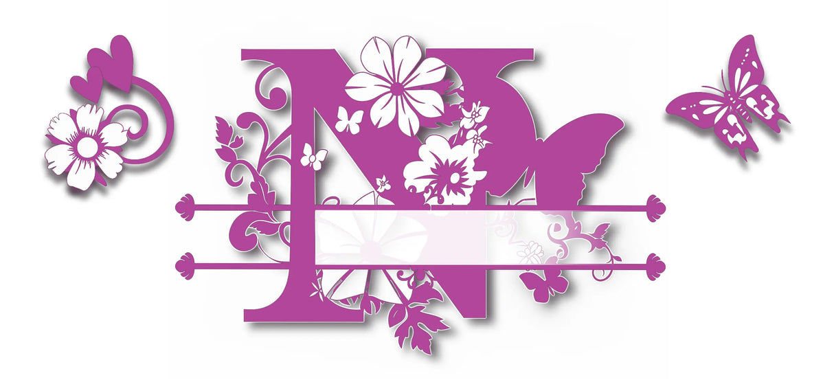 Mug Personnalisé Initiale A–Z – Floral Rose/Violet & Prénom au Choix Sublimation Store