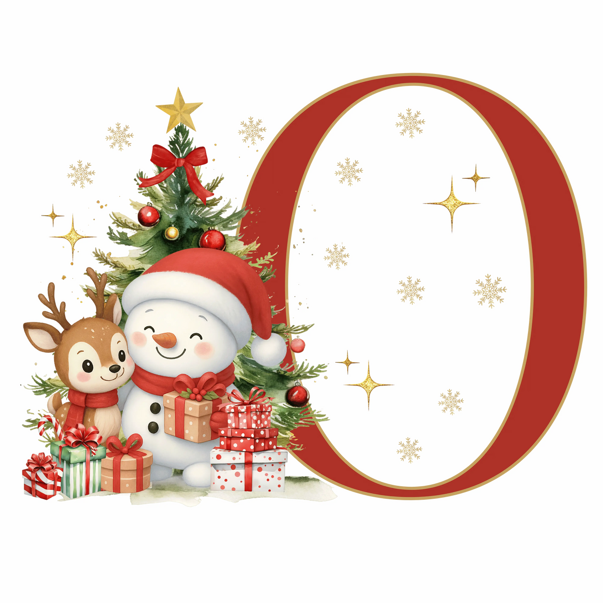 Mug de Noël Personnalisé – Lettre de A à Z avec Bonhomme de Neige & Renne Sublimation Store