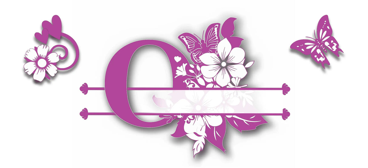 Mug Personnalisé Initiale A–Z – Floral Rose/Violet & Prénom au Choix Sublimation Store