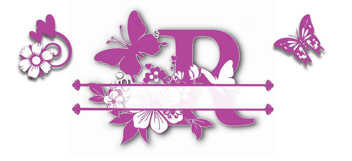 Mug Personnalisé Initiale A–Z – Floral Rose/Violet & Prénom au Choix Sublimation Store