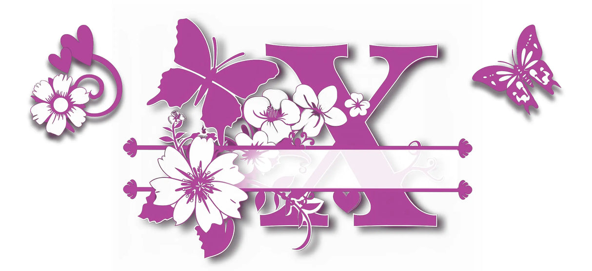 Mug Personnalisé Initiale A–Z – Floral Rose/Violet & Prénom au Choix Sublimation Store