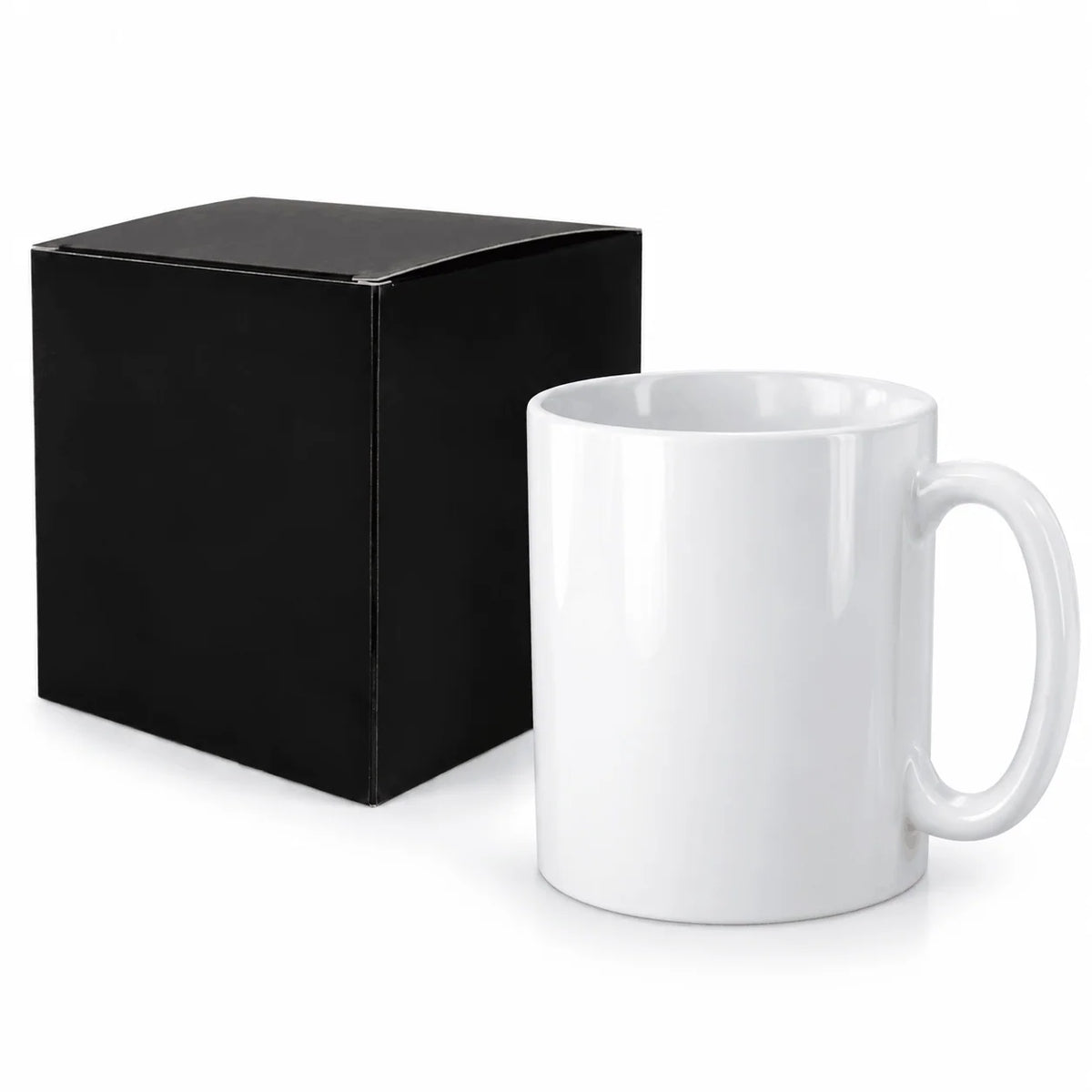 Coffret cadeau noir et mug blanc