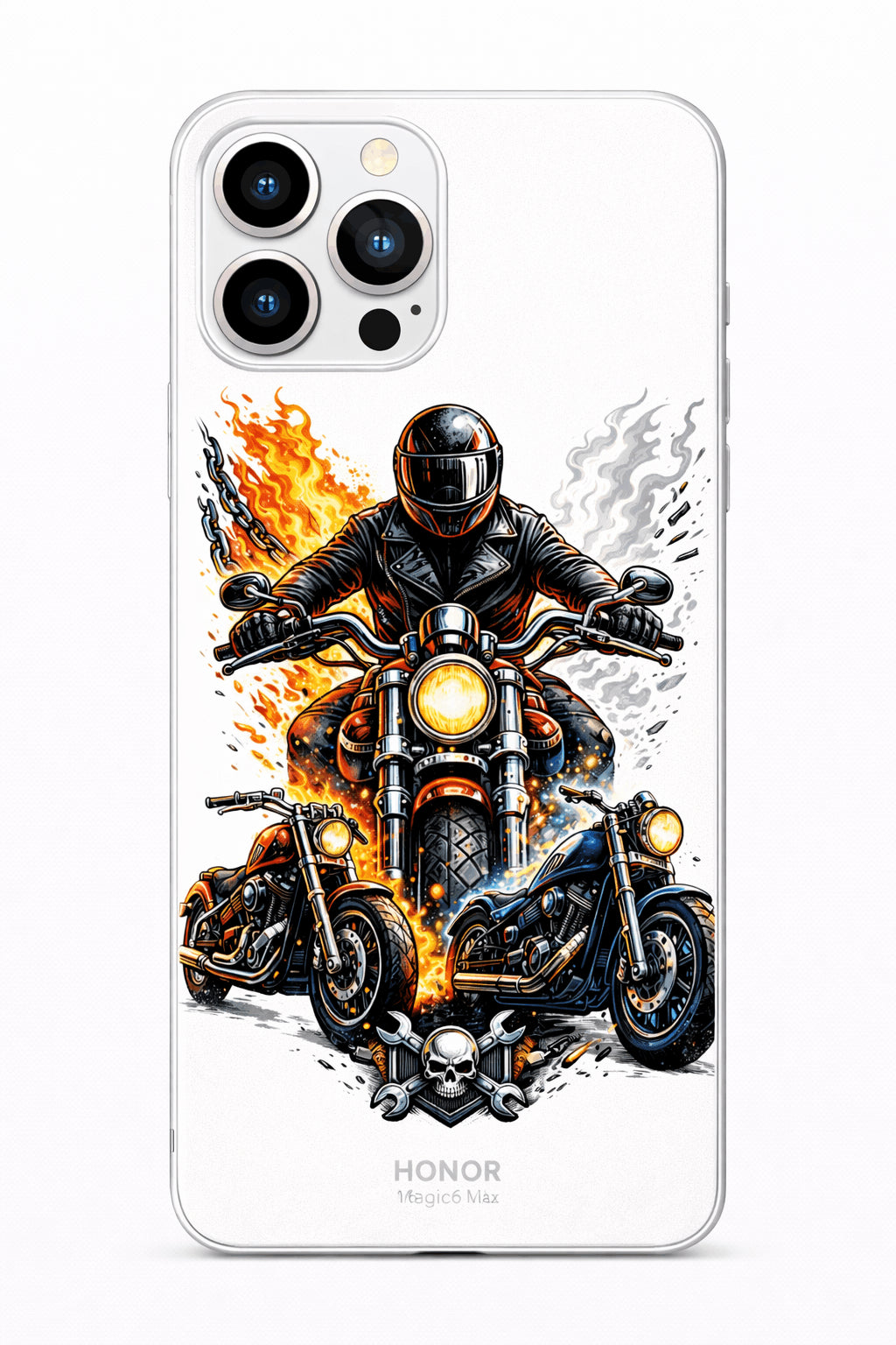 coque telephone motard biker motos flammes iphone