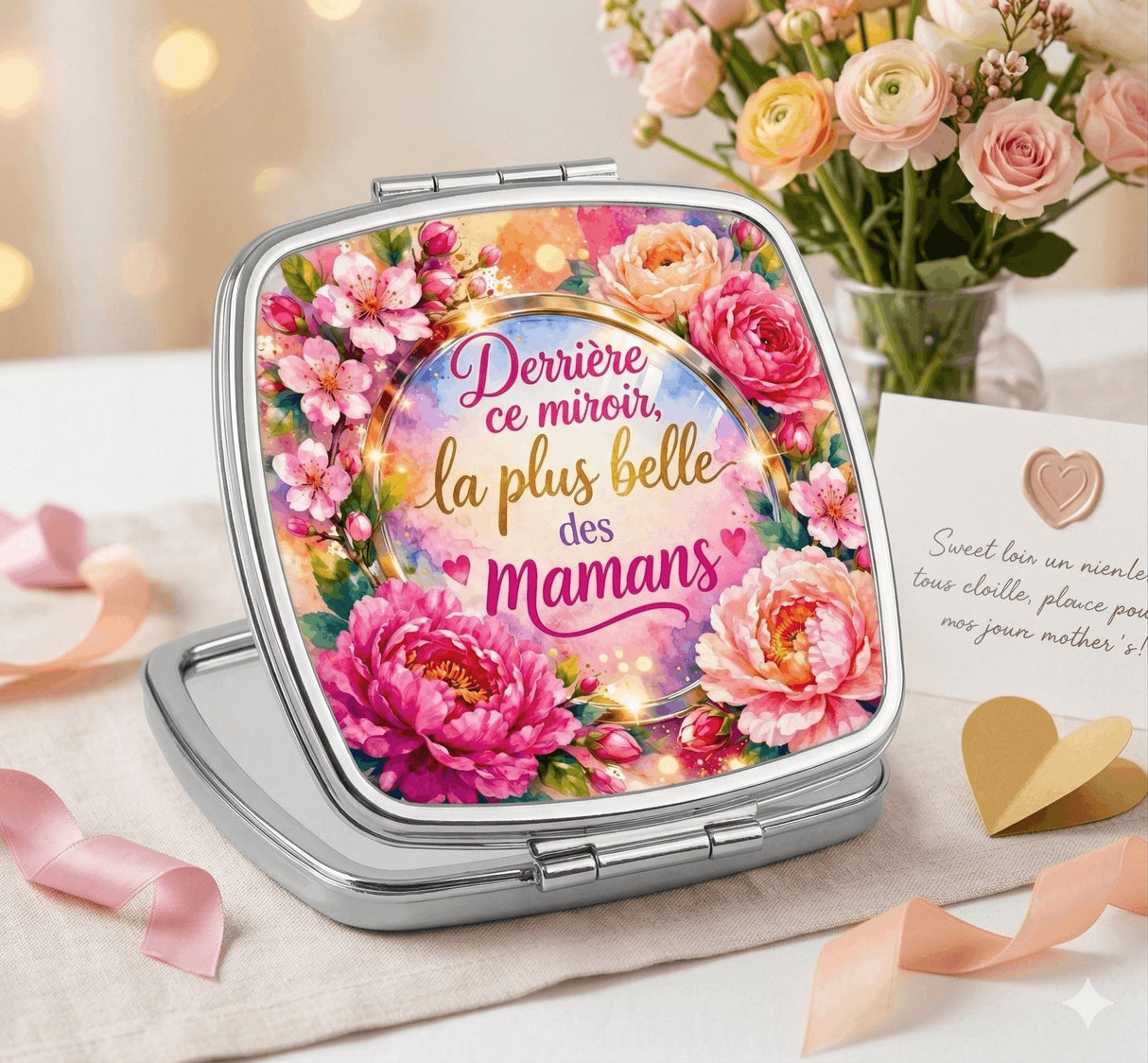 Miroir de poche Maman – Derrière ce miroir la plus belle des mamans Sublimation Store
