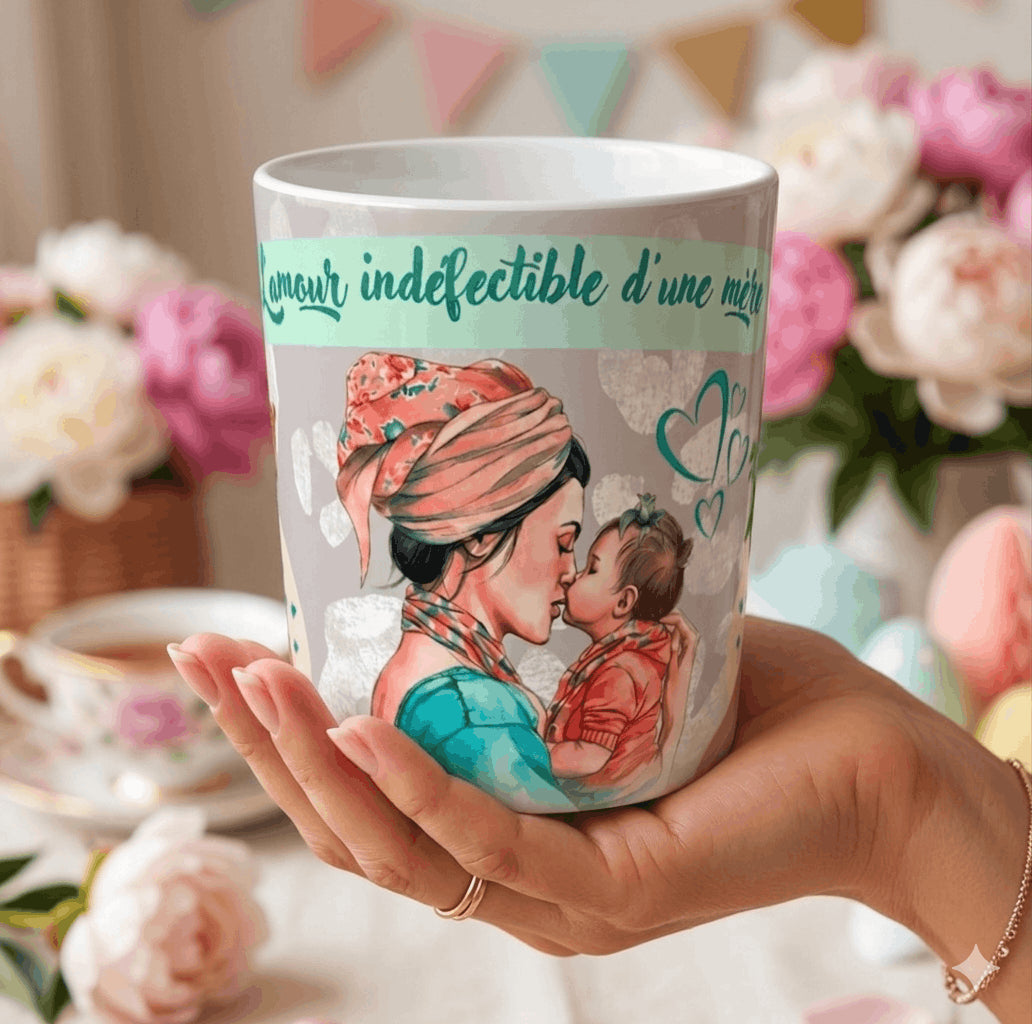 mug cadeau maman tenu en main amour maternel tasse emotion