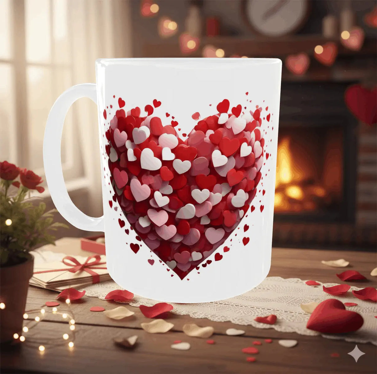 Mug Saint-Valentin "Explosion de Cœurs" – Design 3D & Élégance Romantique Sublimation Store
