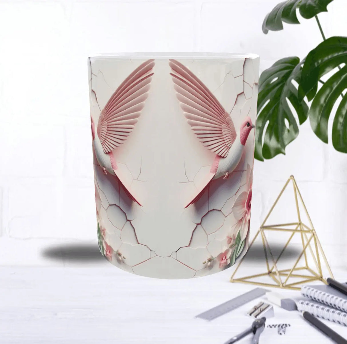 🌸 Mug Sublimation Colibri – Design Rose & Fleurs Raffinées Sublimation Store