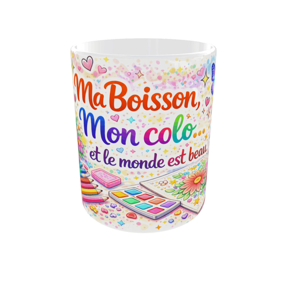 Mug coloriage ma boisson mon colo vue de face