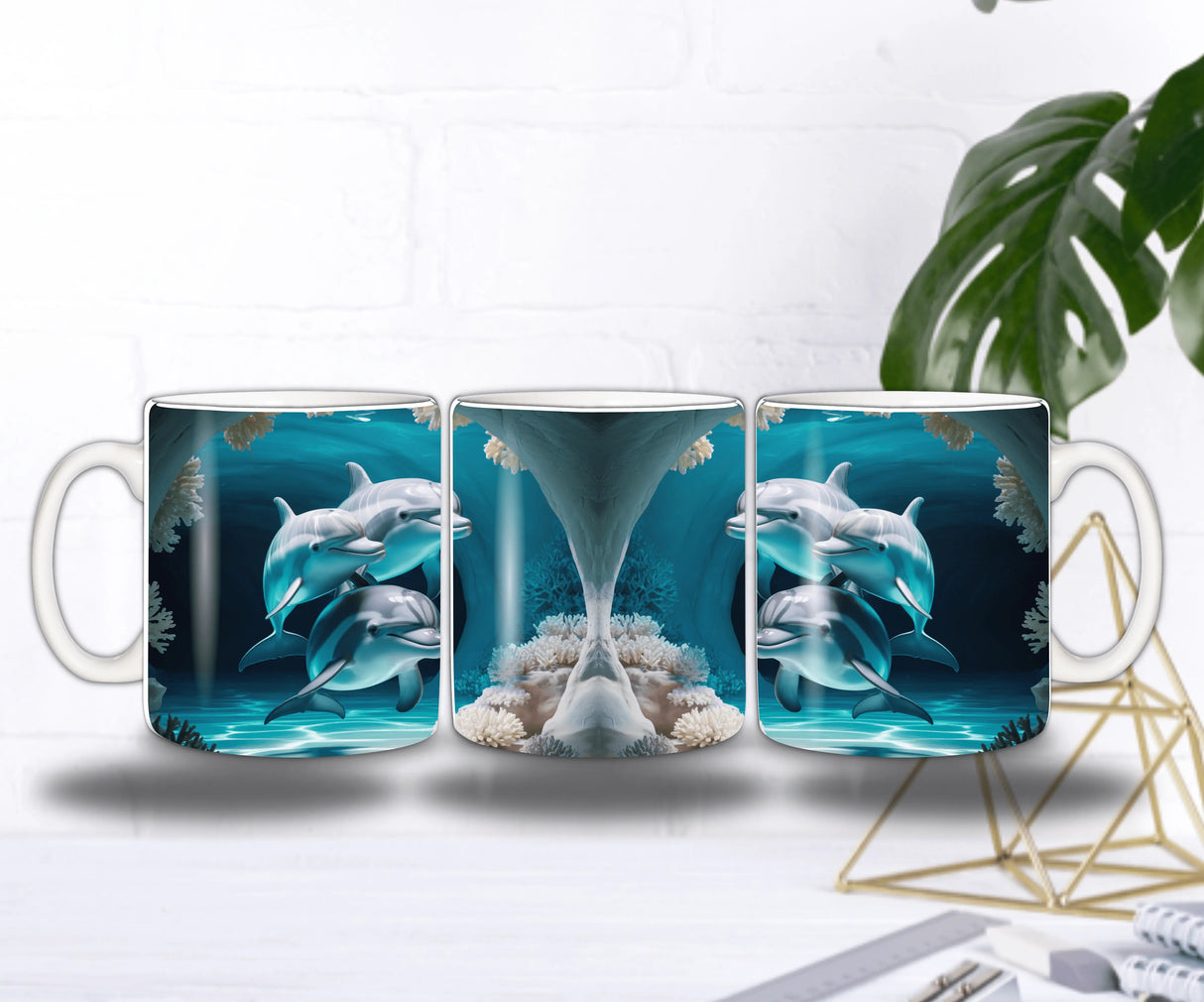 Mug Dauphins des Profondeurs – Sublimation Océan Bleu & Coraux (11oz) Sublimation Store