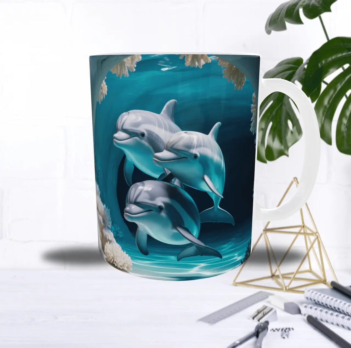 Mug Dauphins des Profondeurs – Sublimation Océan Bleu & Coraux (11oz) Sublimation Store