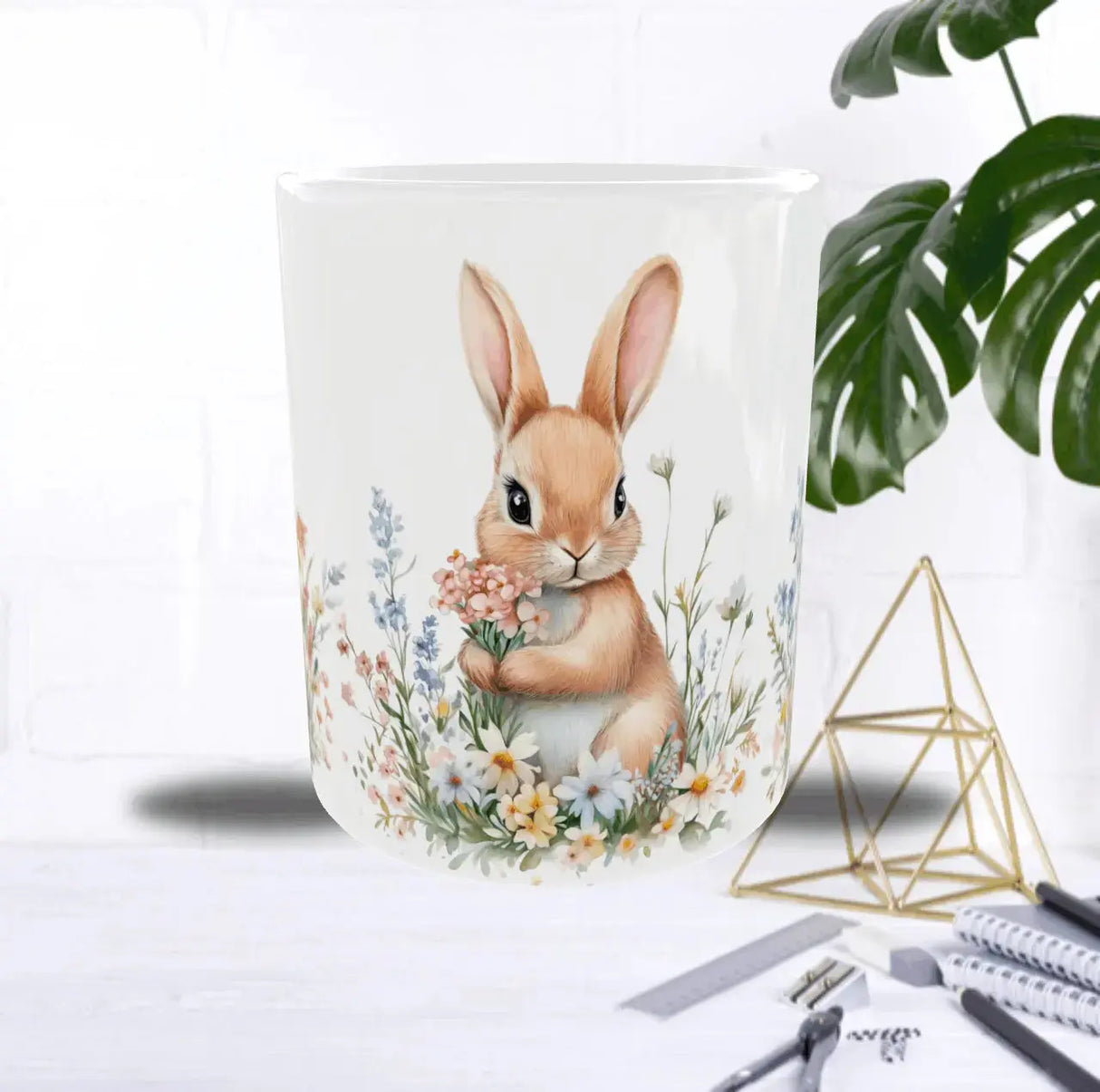 Mug Lapin Fleuri 11 oz – Tasse Printemps Illustration Aquarelle Sublimation Store