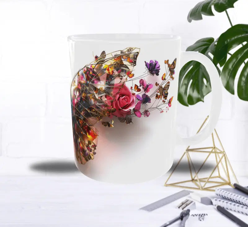 Mug Papillon Floréal – Papillon Éclatant Composé de Fleurs et d’Ailes Colorées Sublimation Store