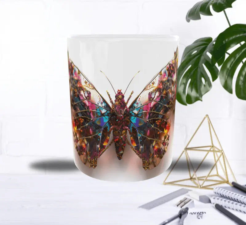 Mug Papillon Floréal – Papillon Éclatant Composé de Fleurs et d’Ailes Colorées Sublimation Store
