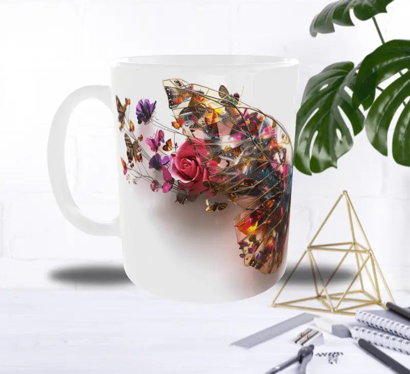 Mug Papillon Floréal – Papillon Éclatant Composé de Fleurs et d’Ailes Colorées Sublimation Store