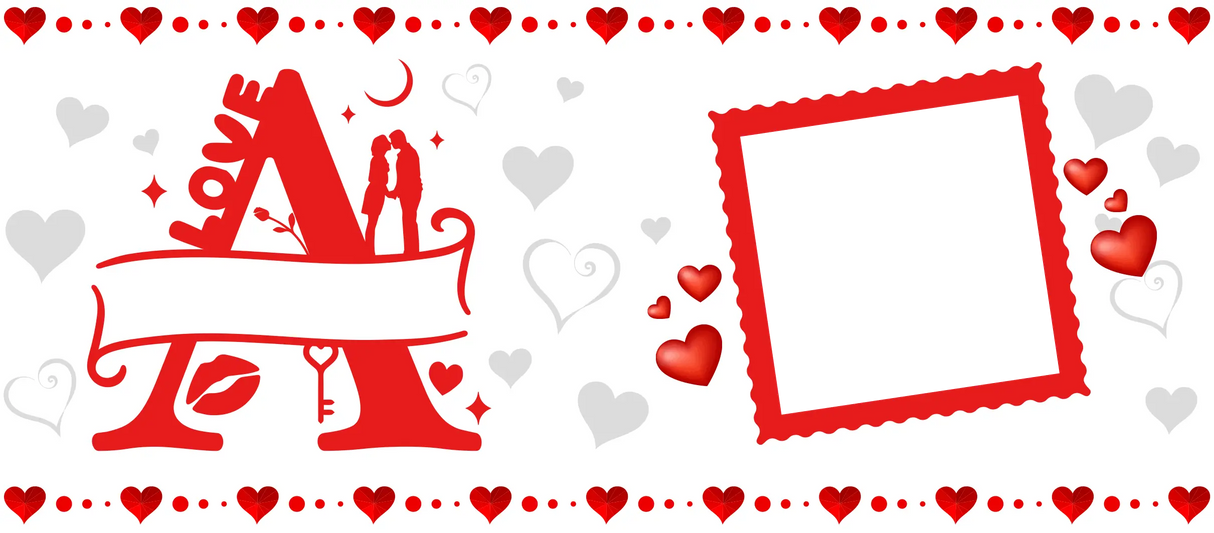 Mug Saint-Valentin Personnalisé – Initiales Stylisées, Prénom et Photo – 325ml Sublimation Store