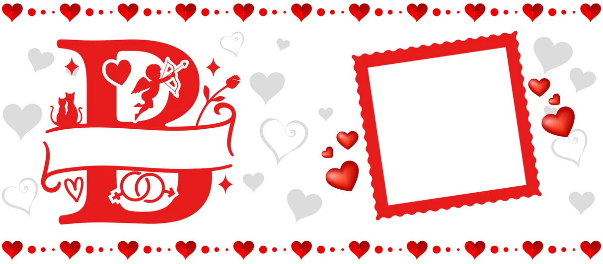 Mug Saint-Valentin Personnalisé – Initiales Stylisées, Prénom et Photo – 325ml Sublimation Store