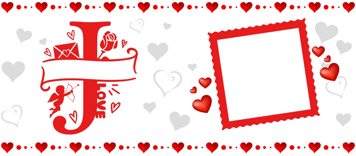 Mug Saint-Valentin Personnalisé – Initiales Stylisées, Prénom et Photo – 325ml Sublimation Store