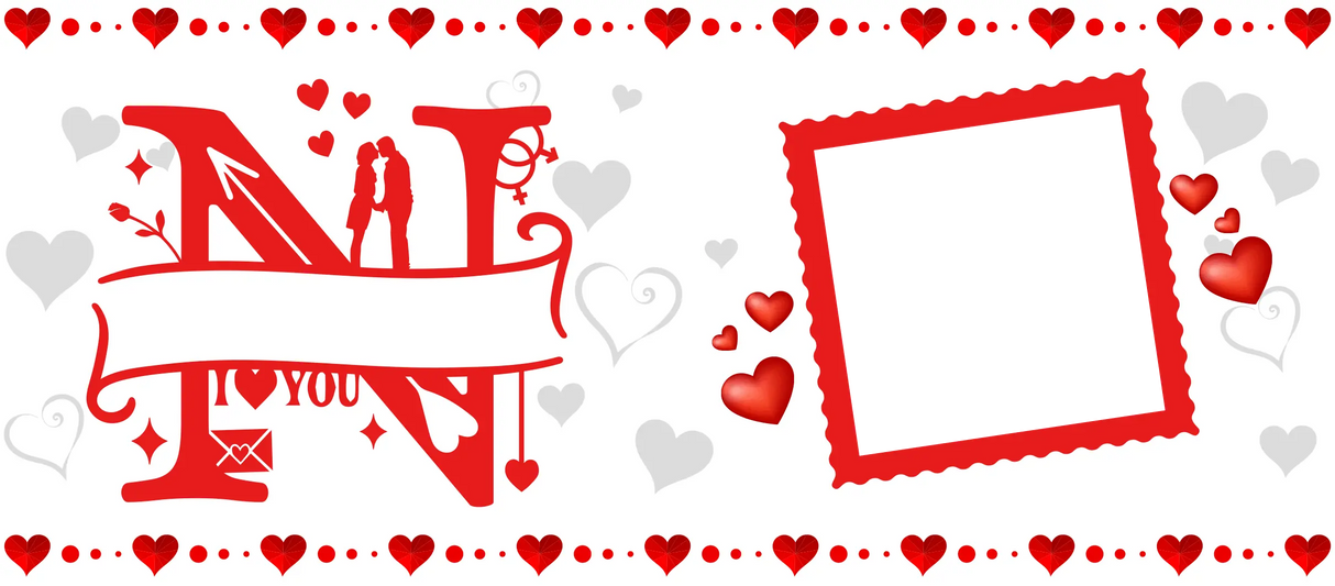 Mug Saint-Valentin Personnalisé – Initiales Stylisées, Prénom et Photo – 325ml Sublimation Store