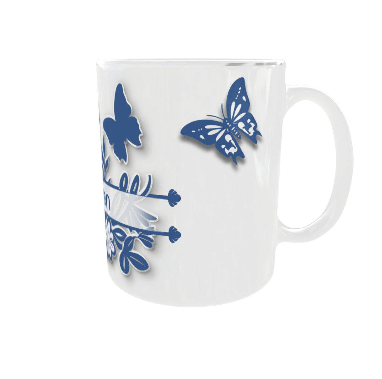 Mug personnalisé initiale A-Z prénom bleu – 11 oz / 325 ml Sublimation Store