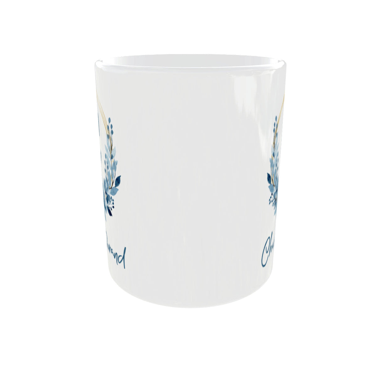 Mug personnalisé initiale & prénom – Couronne bleue (cadeau homme) Sublimation Store - Vue Face